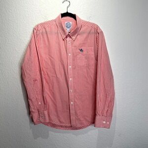 Guy Harvey Shirt Mens Medium Multicolor Gingham Check Fish Logo Button Shirt